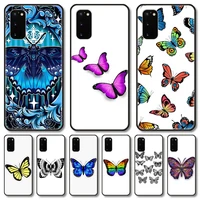 butterfly phone case for samsung galaxy note s21 20 10 9 e lite uw ultra 5g pro black shell cover