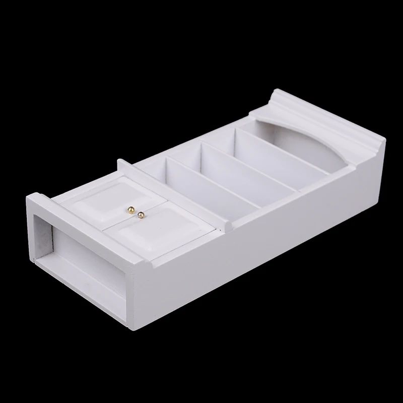 

1Pc Wooden Furniture Modern White Doll House Wooden Living Room Book Cabinet bookshelf Cabinet 1:12 Dollhouse Miniature