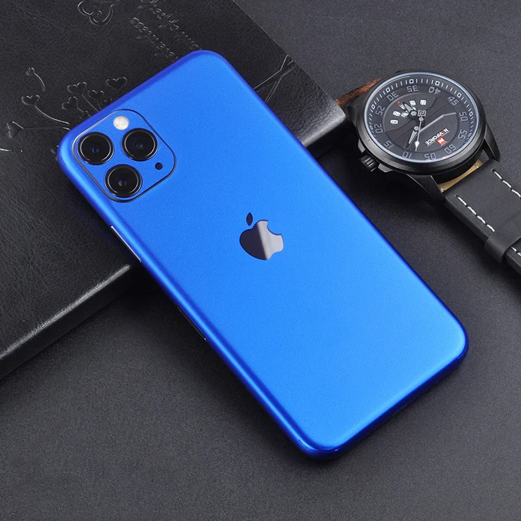 Красная фиолетовая Лазерная Зеленая задняя пленка для Apple IPhone 11 Pro Max 11 Pro алюминиевая матовая против царапин ультратонкая конструкция - Цвет: Синий