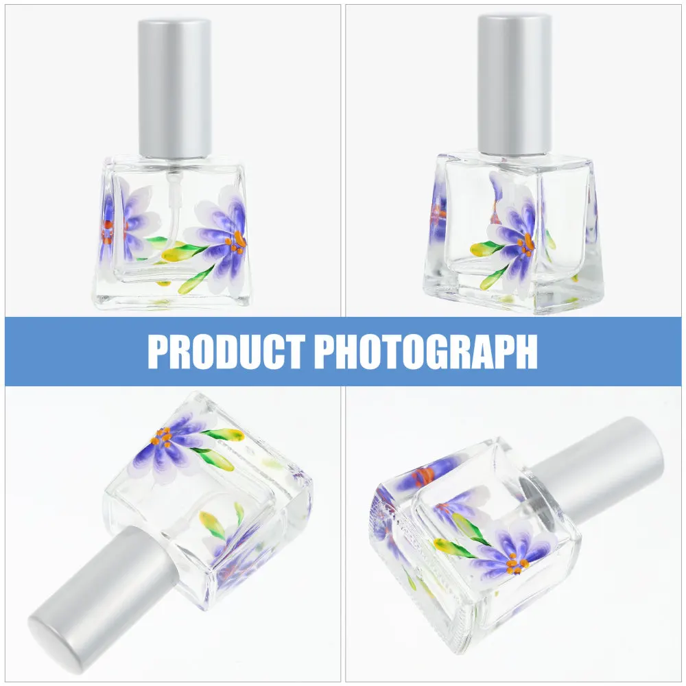 

2Pcs Perfume Bottles Hand Painted Glass Bottles Portable Spray Bottles