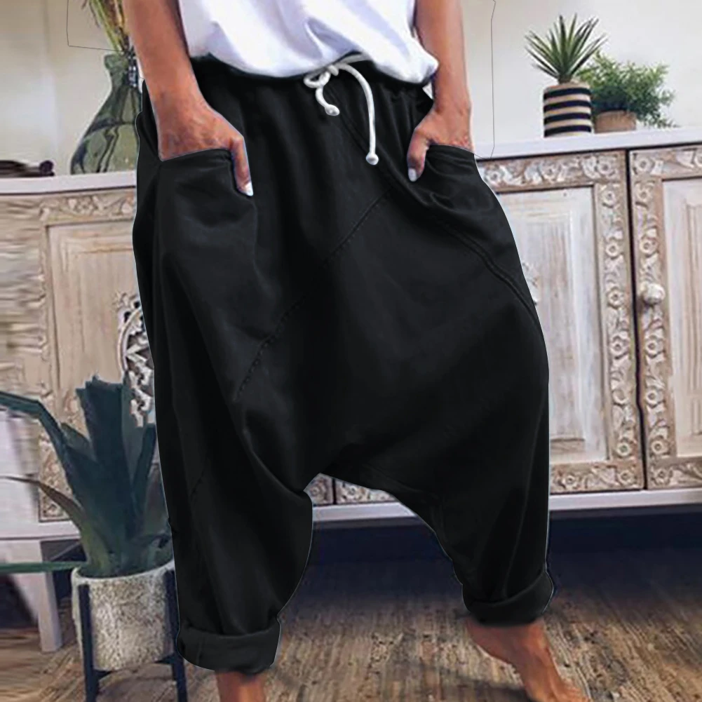 

2021 Explosive hot-selling temperament commuting Women Casual Drawstring Pockets Drop Crotch Baggy Long Trousers Pants
