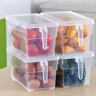 Пластиковые контейнеры для хранения, контейнер для хранения пищевых продуктов с крышкой, органайзер для кухонного шкафа, холодильника, морозильной камеры