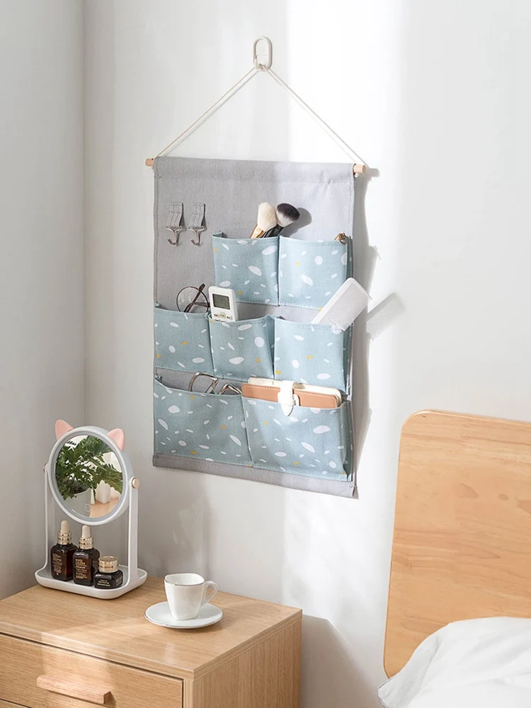 falling snow wall mounted storage bags bedside wardrobe organizer dorm phone book magazine storage bag holder office container free global shipping
