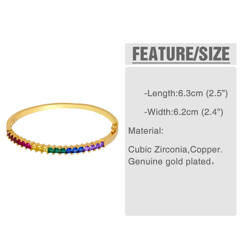 Золотые радужные браслеты OCESRIO для женщин с фианитами украшения|Браслеты| |