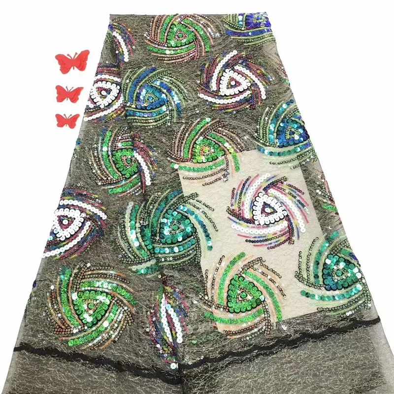 2020 новейшее французское кружево с блестками оранжевая ткань высокого качества