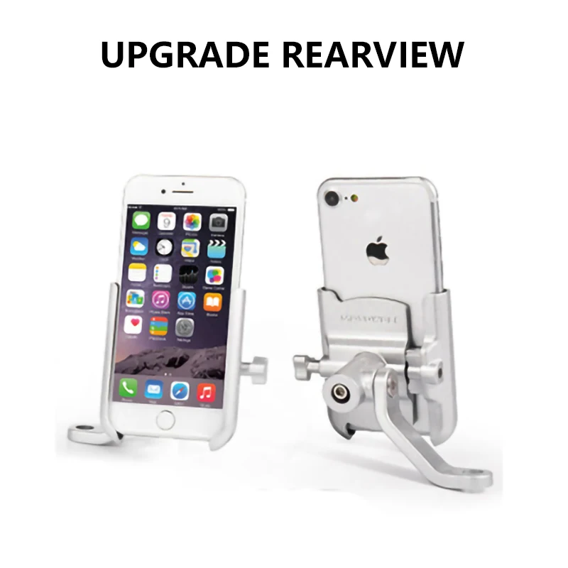 Upgrade Rearview YPAY мотоцикл горный велосипедный держатель для телефона Алюминий регулируемый руль мотоцикла Зеркало заднего вида 4-6,5 дюймов телефон крепление - Цвет: Upgrade Rearview