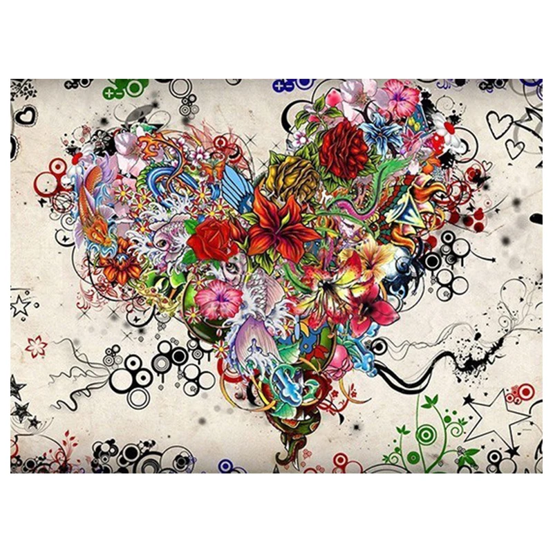 

5D DIY Алмазная картина в форме сердца цветок вышивка крестиком полная Алмазная вышивка мозаика картина Стразы Декор для дома подарки