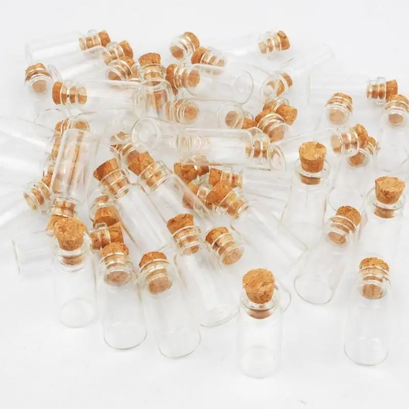

10Pcs Mini Glass Wishing Bottle With Cork Stoppers Clear Drifting Small Wishing Bottles For Wedding Party Home Decor Supplies