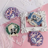1pcs lot embroidery badge blazer cloth brooch cartoon cute animal japanese student jk dk uniform accessories