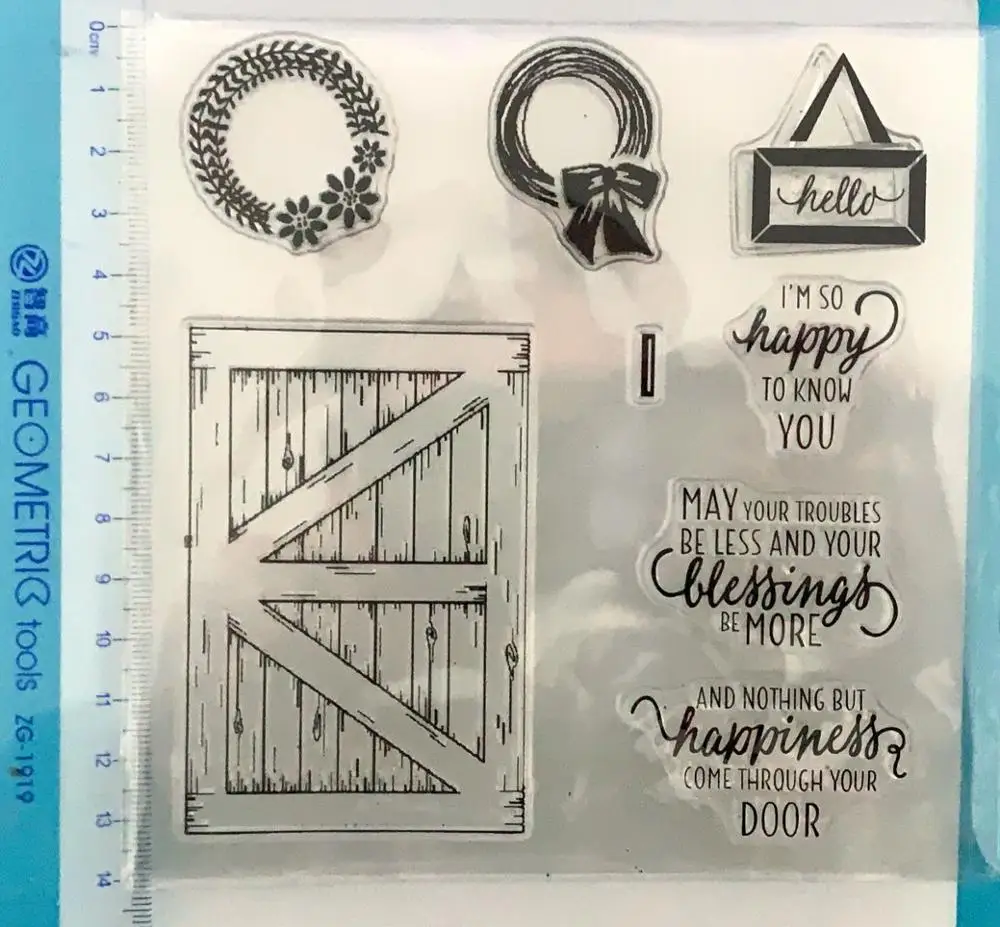 

Door Transparent Silicone Clear Rubber Stamp Sheet Cling Scrapbooking DIY Cute Pattern Photo Album Paper Card Decor