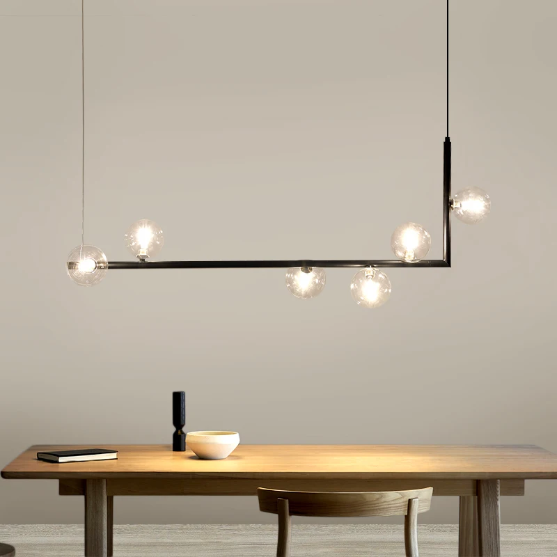 Подвесной светильник в скандинавском стиле с стеклянными шариками для ресторана