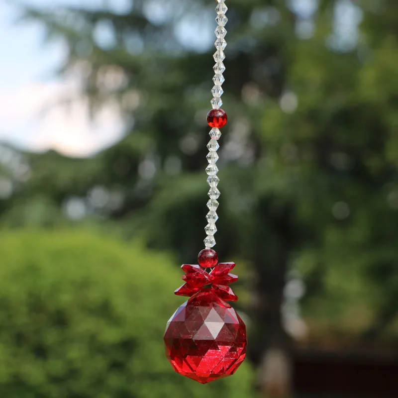 1 шт. красная люстра Хрустальный Ловец Солнца шар призма кулон Радужный