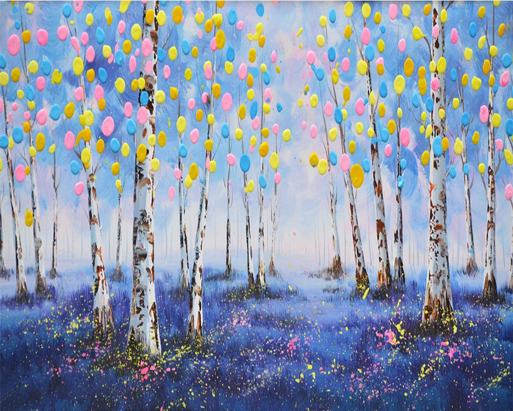 

Romantic Landscape Blackout 3d Curtain Hand-painted Colorful Forest Living Room Bedroom Kitchen Window Blackout Curtain