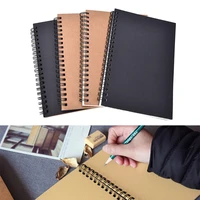 sketchbook diary for drawing painting graffiti soft cover black paper sketchbook notepad notebook office school supplies 1pc