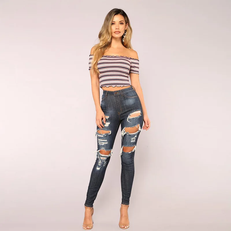 Новые Соединенные Штаты 2019 джинсы с перекрестными границами дырки в стиле
