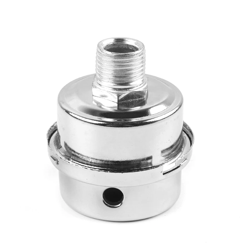

13mm 16mm 20mm Air Compressor Parts Metal Air Compressor Intake Filter Noise Muffler Silencer Thread Black/Silver