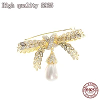 2021 fashion jewelry high quality bowknot brooch delicate wheat shape charming brooch for women to attend the party