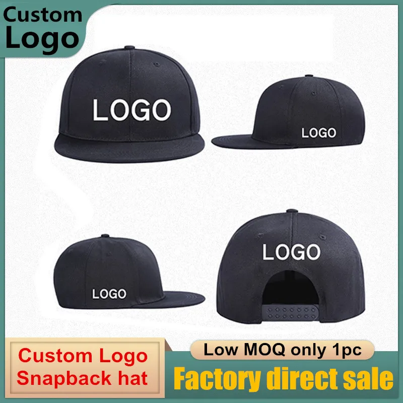 

Custom Adult Hip hop Dance Flat Trucker Hats Caps Women Men Solid Flat Bill Snpback Hat with Logo