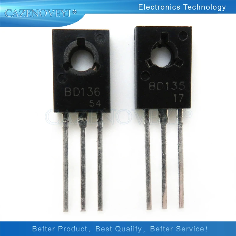 20pcs/lot BD136 TO-126 PNP Power Transistor Output 45V 1.5A In Stock | Электронные компоненты и принадлежности