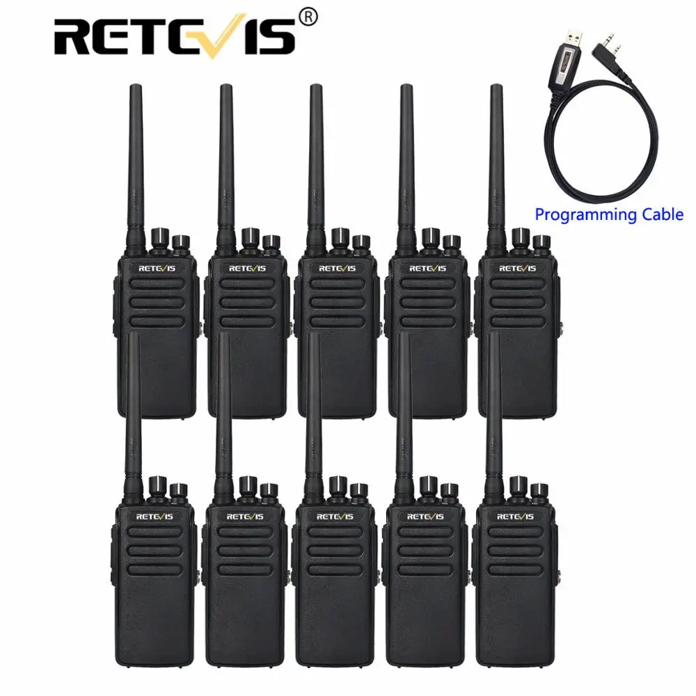 

DMR Radio High Power 10pcs Retevis RT81 IP67 Waterproof UHF 400-470Mhz Digital/Analog Walkie Talkie for Farm Factory Warehouse