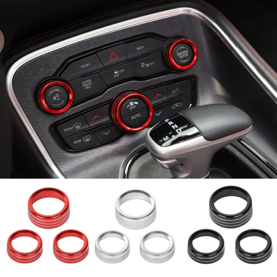 

Автомобильное воздушное кондиционирование/звуковое переключатель NHAUTP 3 шт./компл. из алюминиевого сплава, декоративное кольцо для Dodge Challenger...