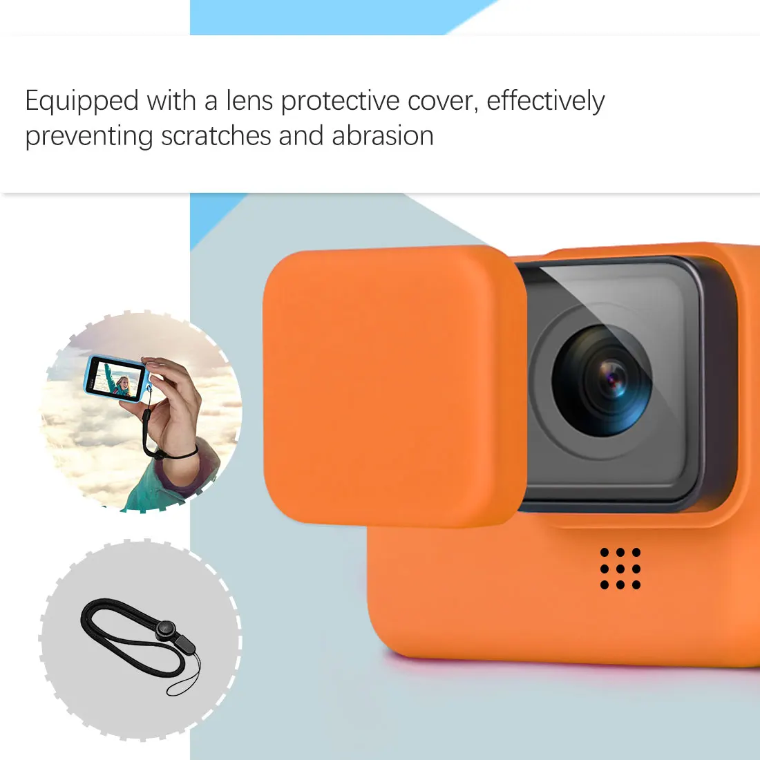 

Waterproof Protective Cover Silicon Case For Action video camera Sleeve Cover with Lanyard Accessory for GoPro Hero 9 8 7 6 5