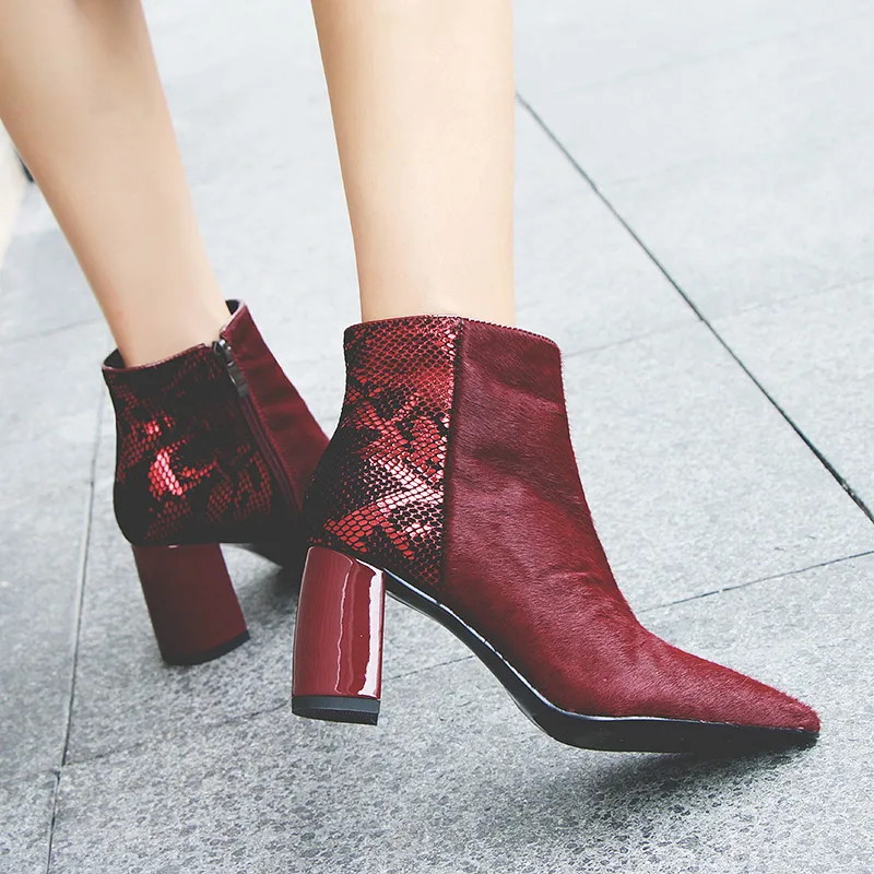 MEMUNIA женские ботильоны с острым носком на высоком каблуке вечерние Осень-зима 2020 |