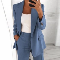single button blazer jacket women long sleeve solid color jacket 2021 autumn elegant tops office lady slim blazer suit outerwear