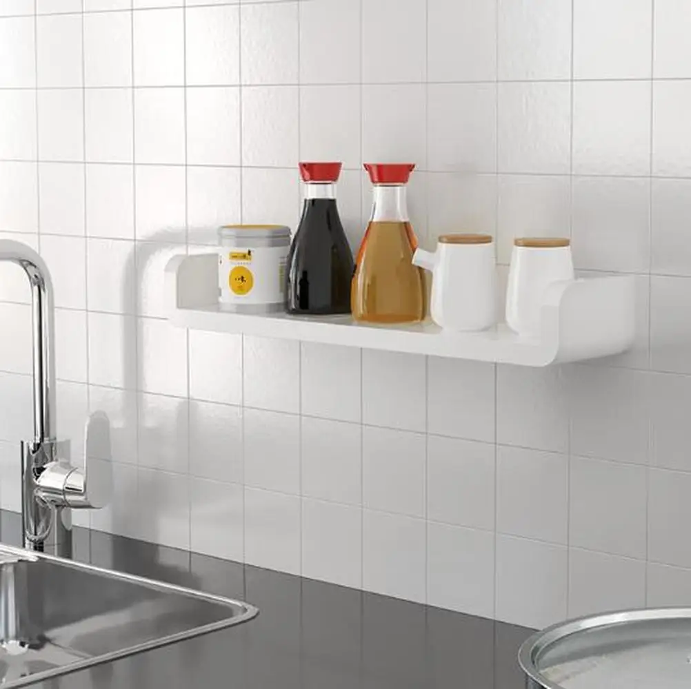 

Perforation-free Shelf Wall Corner Bathroom Shelves Shelf With Hook Bathroom Accessories Shampoo Shower Shelf Holder