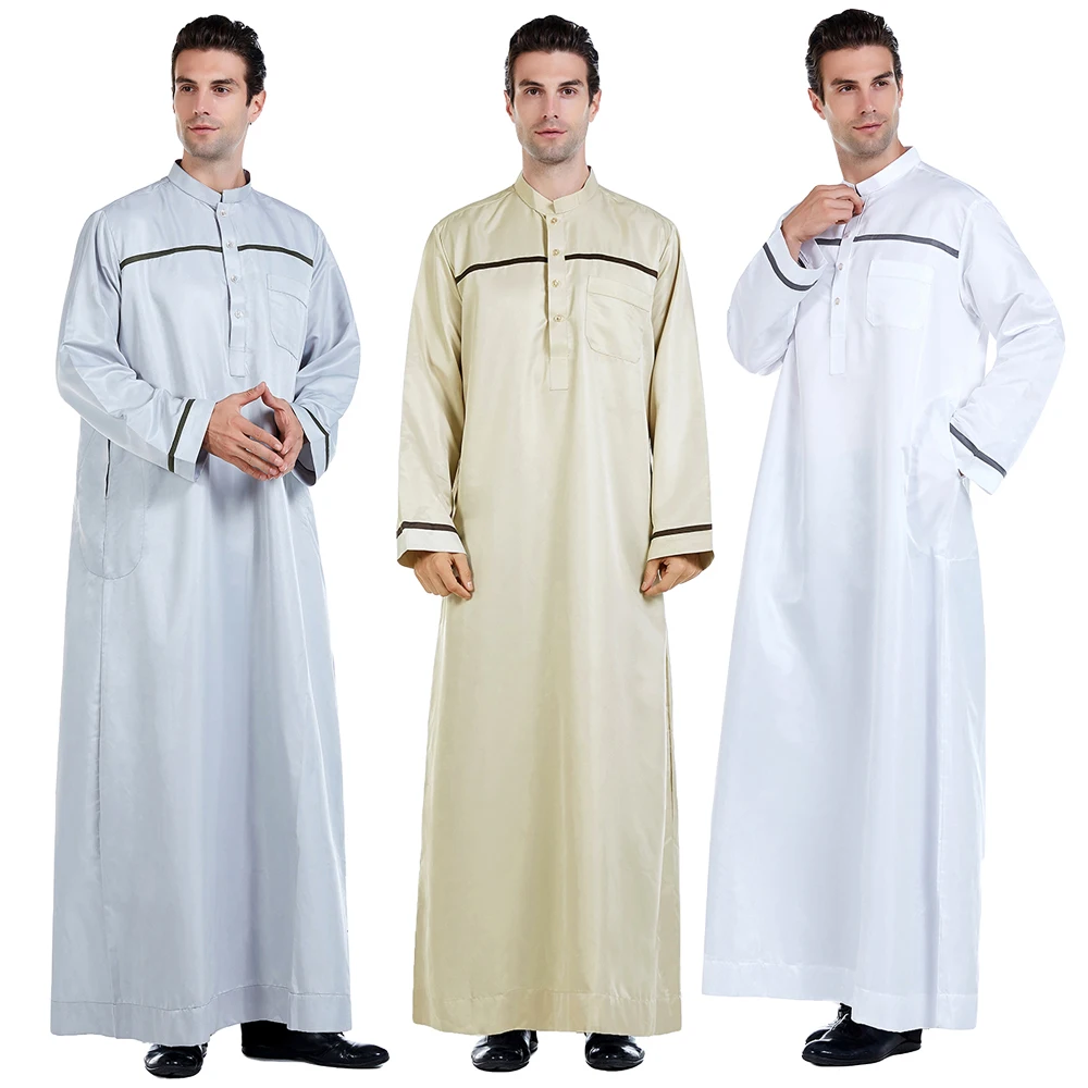 

Мужская одежда из Саудовской Аравии, мужская одежда Dishdasha Thoub, мусульманская одежда с длинным рукавом, кафтан, абайя, цзилбаб, Ближний Восток, мусульманское платье Jubba Thobe