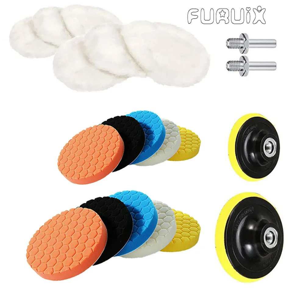 

5 "&3" bit polishing sponge pad wool polishing pad automobile buffer polishing machine sand wax sealing glaze polishing kit