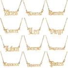 Модное креативное Европейское ожерелье, ювелирное изделие для девочек, ожерелье из сплава зодиака, английская буква, алфавит, ожерелья для женщин