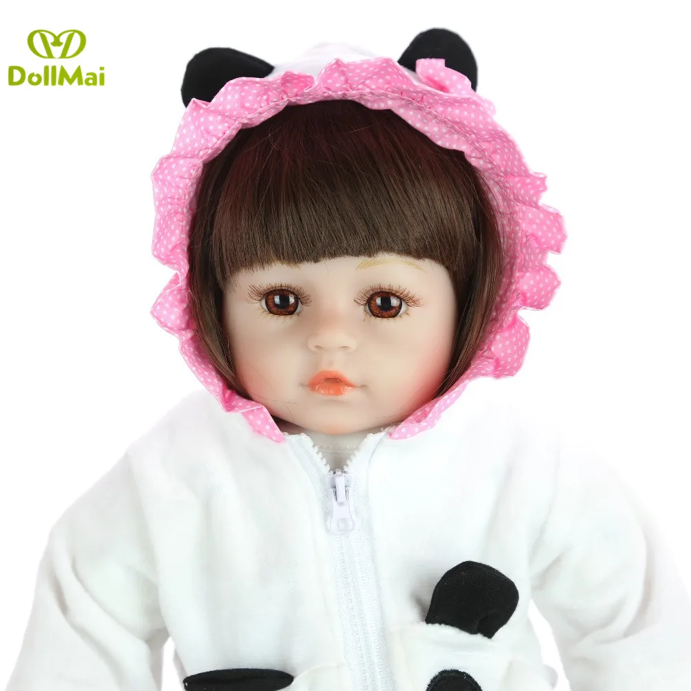 19 &quot48 см куклы bebes Reborn хлопковые силиконовые виниловые reborn baby с пандой магнитная