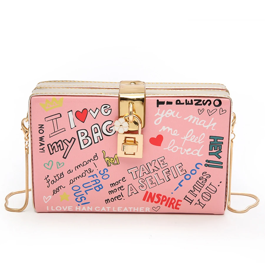 Популярная дизайнерская женская сумка в стиле граффити из искусственной кожи