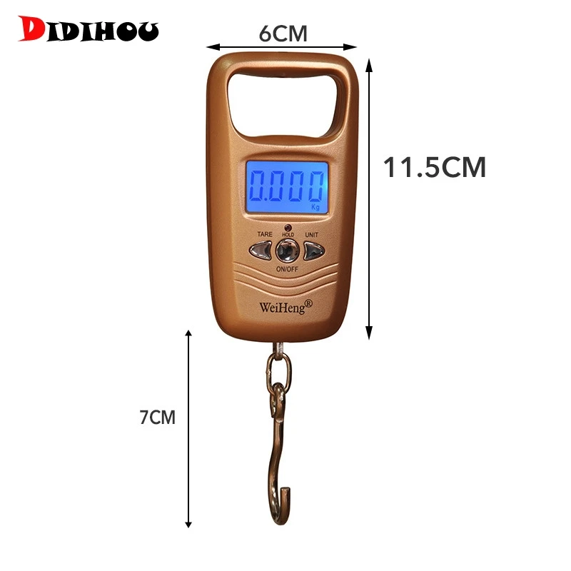 Junejour мини-весы для багажа Портативный карманные весы с висящим крючком 50 кг/110lb
