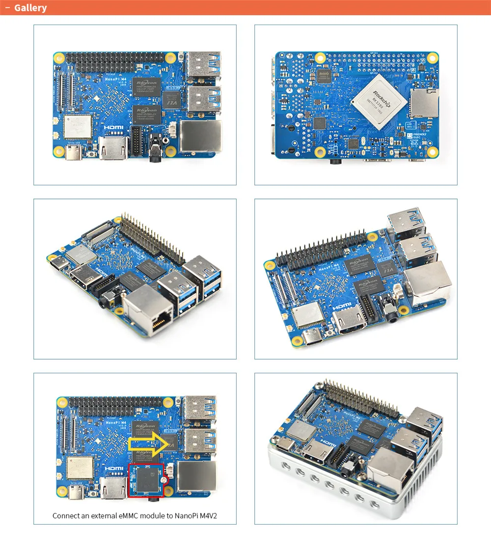 FriendlyElec NanoPi M4V2 4 Гб DDR4 Rockchip RK3399 SoC 2 4G & 5G двухдиапазонный Wi-Fi Поддержка Android 8 1 Ubuntu AI