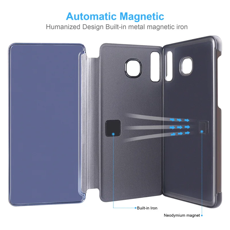 Умный зеркальный флип чехол для Samsung Galaxy S20 Plus S9 S8 A50 A70 Note 20 Ultra 9 10 S10 S10E A51 A71 Note20 Pro