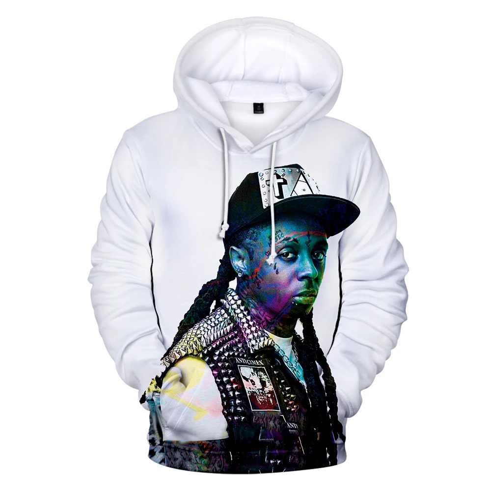 

Hot Sale 3D Printing Lil Wayne Hoodies Hip Hop Dwayne Michael Carter Jr 3D Cartoon Weeay Hoodie New Blood Men/women Tops