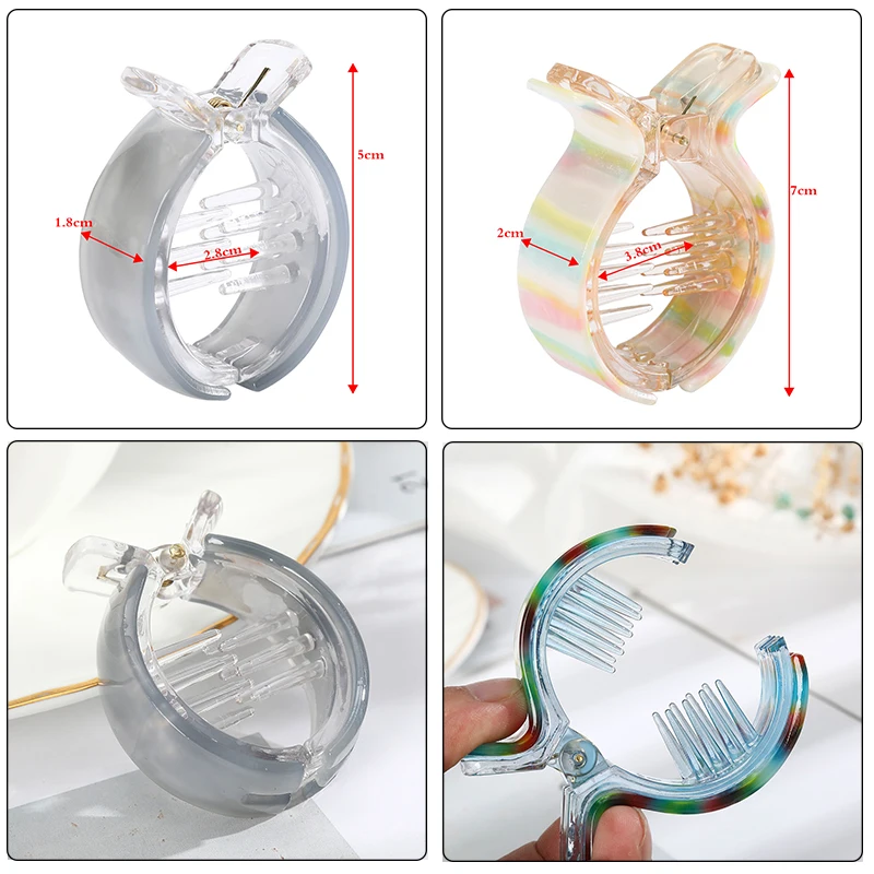 Заколка для волос AWAYTR акриловая с мраморным рисунком |