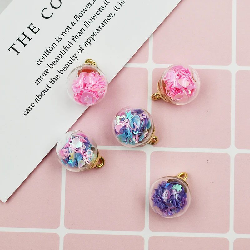 12 шт./лот красочные прозрачные стеклянные бутылки 16 мм с сердцем и звездой