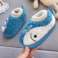 children lovely animal fish girls indoor slippers 2022 winter warm cotton padded shoes unisex kids soft shoes fashion boys shoes