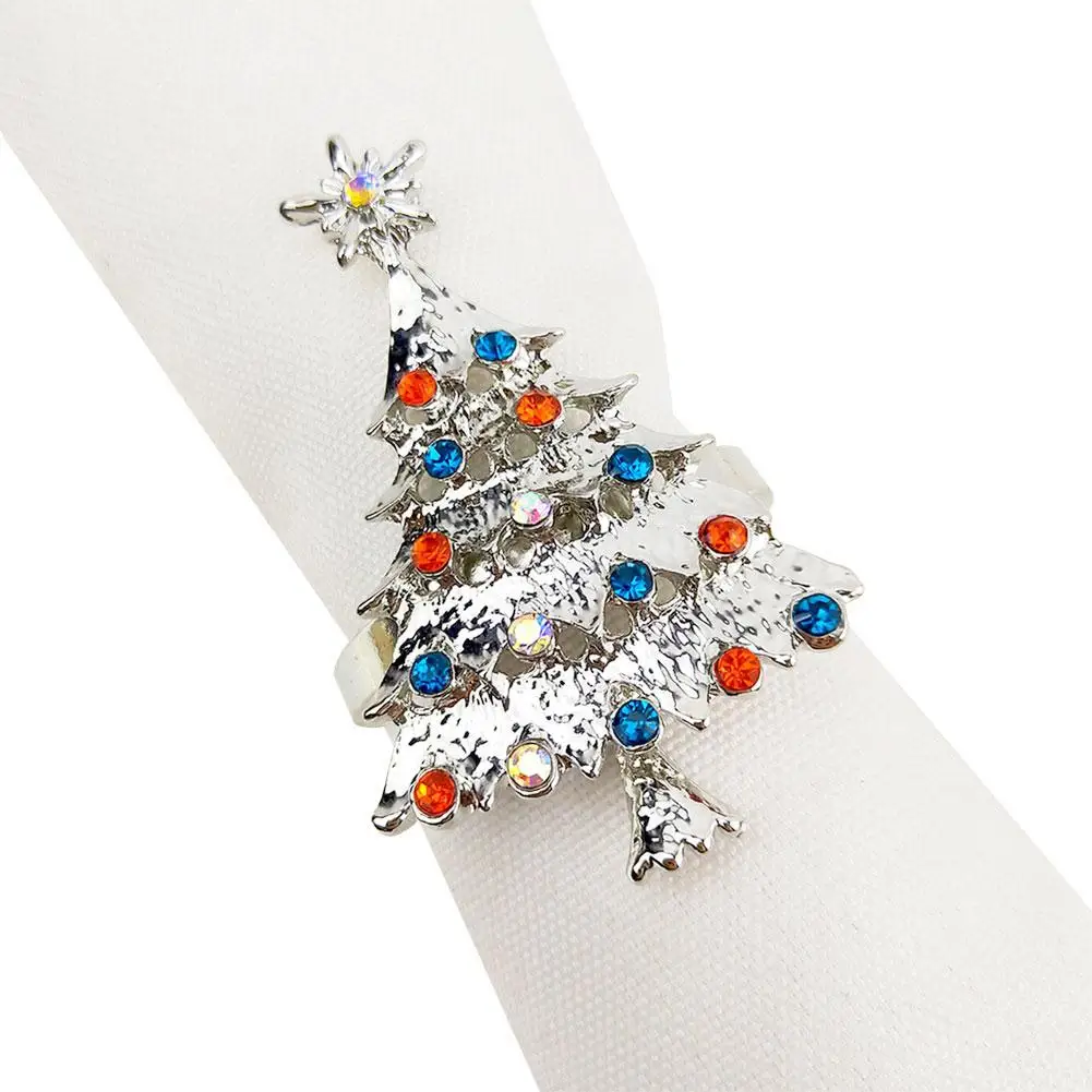 Рождественская елка салфетка пряжка кольцо Металлическое для салфетки пример