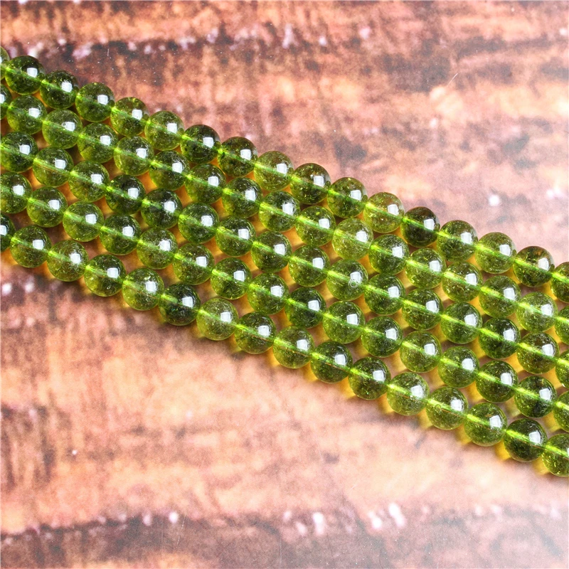

Green olive crystal Natural Stone Beads Loose Stone Beads For Jewelry Making DIY Bracelets Necklace Accessories 4/ 6/8/10mm