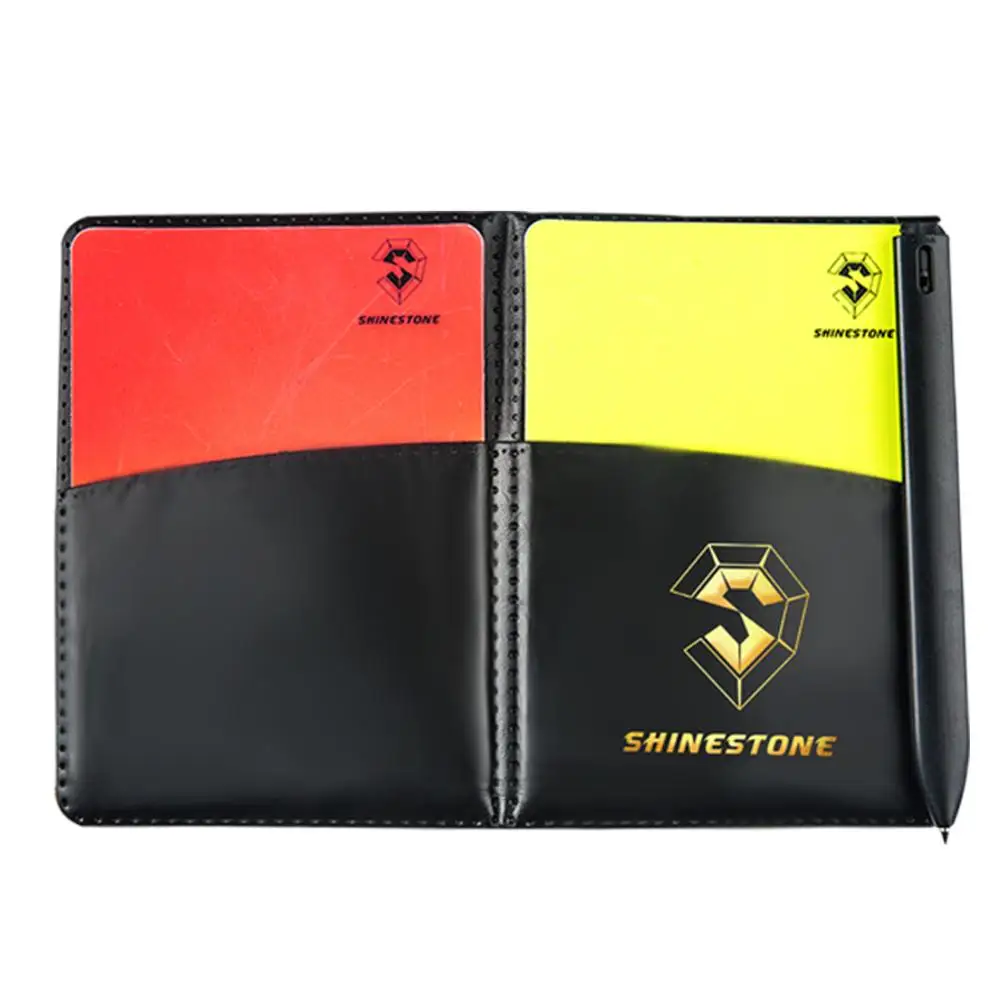 Кожаный чехол с красными и желтыми картами для блокнота флагов футбольных