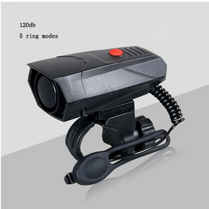 

Universal Loud 120db Electric Bike Bicycle Horn Alarm Bell Safety Cycling Riding 5 Ring Mode Bicycle Accessories