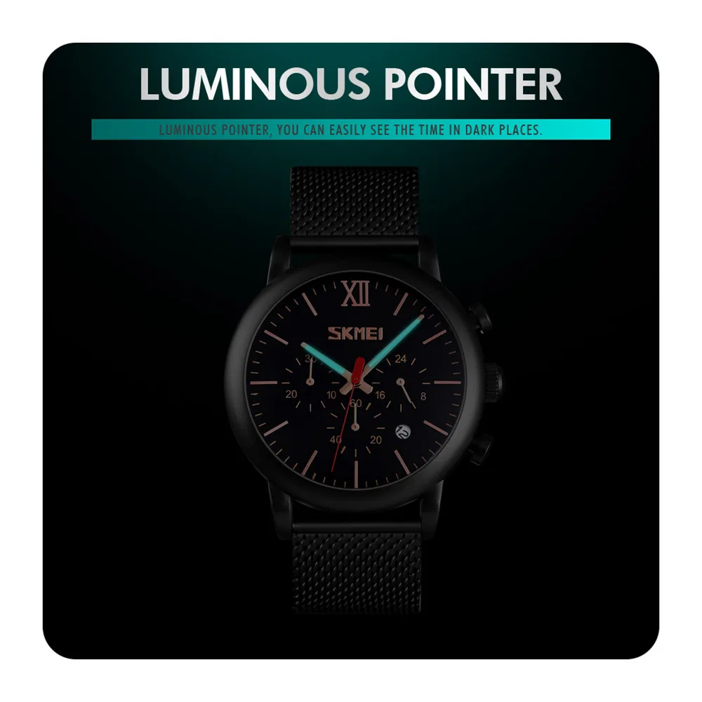 Часы наручные SKMEI Мужские кварцевые роскошные спортивные водонепроницаемые с