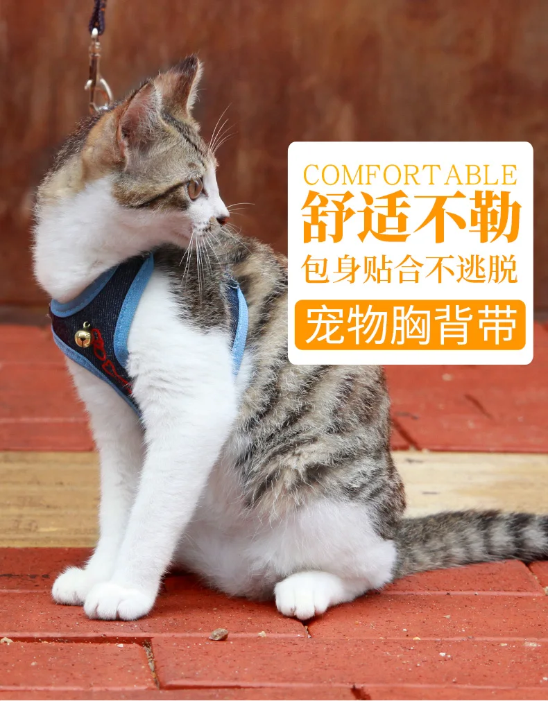 Простой Регулируемый ошейник для кошек безопасный с тягой бабочка колокольчиком