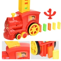 childrens domino train set sound and light automatic laying domino blocks color domino puzzle game diy toy set gift boy girl