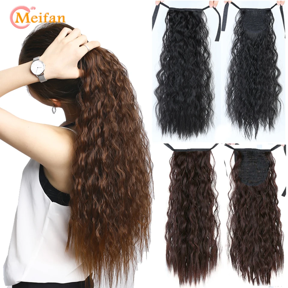 MEIFAN шнурок афро конский хвост синтетические волосы на заколках для наращивания