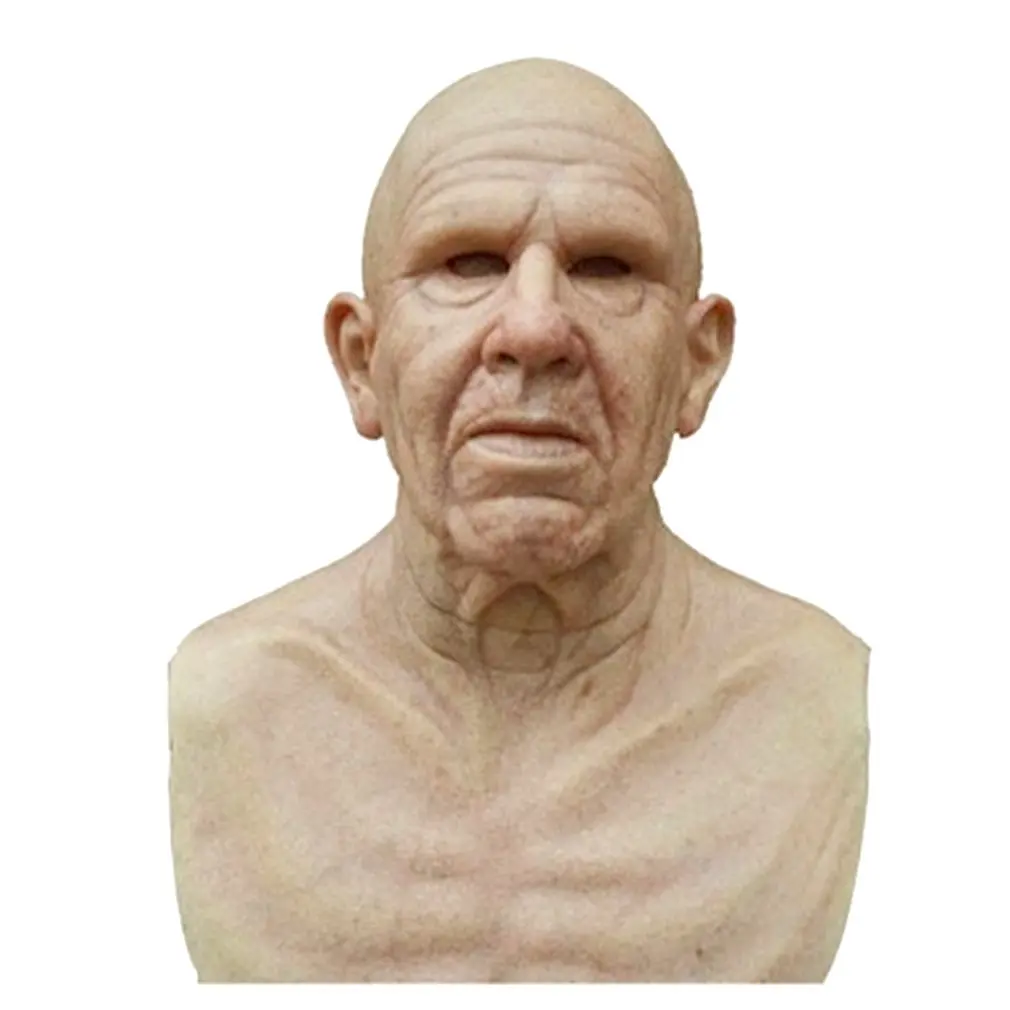 

Elderly Halloween Funny Cosplay Prop Mask Supersoft Old Man Adult Mask Face Cover Creepy Party Decoration